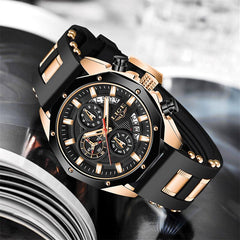 LIGE Original Men Watch Top Brand Luxury Silicone Sport Watch Men Quartz Date Clock Waterproof Luminous Wristwatch