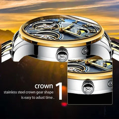 Mens Watches Luxury Sports Military Watch Automatic Mechanical Stainless Steel Men Tourbillon Watch With Gift Box
