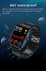 LIGE 2023 New Full Touch Screen Bluetooth Smart Watch For Men