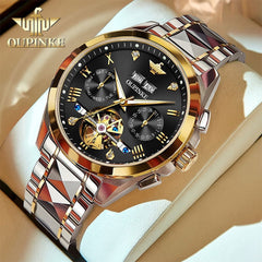 OUPINKE Watches For Men Automatic Skeleton Watch Mechanical Wrist Watches Business Luxury