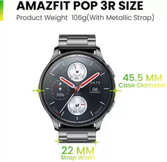 Pop 3R Smartwatch  (Metallic Black Strap, Free Size)