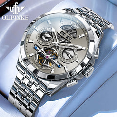 OUPINKE Watches For Men Automatic Skeleton Watch Mechanical Wrist Watches Business Luxury