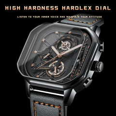 The Topic-Casual Leather Quartz Watches Waterproof Luminous Men‘s Wristwatch