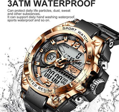 ITS-Men’s Digital Outdoor Sports Watch,Military Large Face Dial 50M Waterproof Electronic Multi Function Wrist Watches for Men Tactics LED Alarm Stopwatch…
