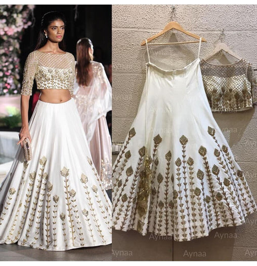 New Collection With White Lehenga Choli With Embroidery Work