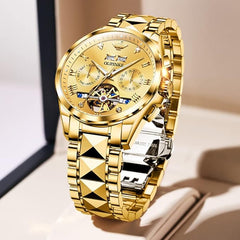 OUPINKE Automatic Mechanical Tungsten Steel Sapphire Glass Wristwatch 40MM 5ATM