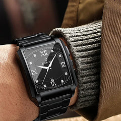 Men Luxury Luminous Date Dial Stainless Steel Band Waterproof Wrist Watch Gift F