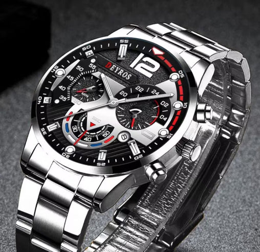 The Topic-Men’s Stainless Steel Watches Luxury Quartz Wristwatch