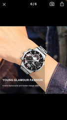 The Topic-Men’s Stainless Steel Watches Luxury Quartz Wristwatch
