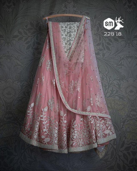 Latest Pink Color Embroidery Work Lehenga Choli