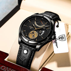 ITS-Swiss Brand POEDAGAR Sports Men Watch 2022 Wristwatch Luxury Waterproof Calendar Quartz Leather