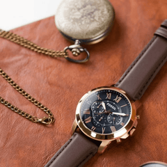 The Topic- Good Quality leather strap chronograph watch