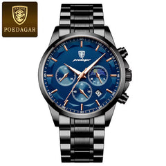 POEDAGAR Luxury Men Watch Fashion Date Quartz Wristwatch Top Swiss Brand Waterproof Watch