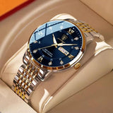 The Topic-Fashion Men Stainless belt Watch Luxury Calendar