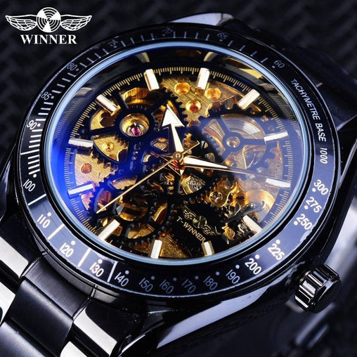 JUBNU TIME-Fashion Men Stainless steel Watch Luxury Calendar-19998