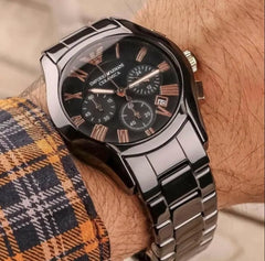 The Topic Emporio Armani Men's ARg450  Black Chronograph Dial Watch