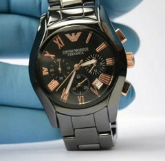 The Topic Emporio Armani Men's ARg450  Black Chronograph Dial Watch